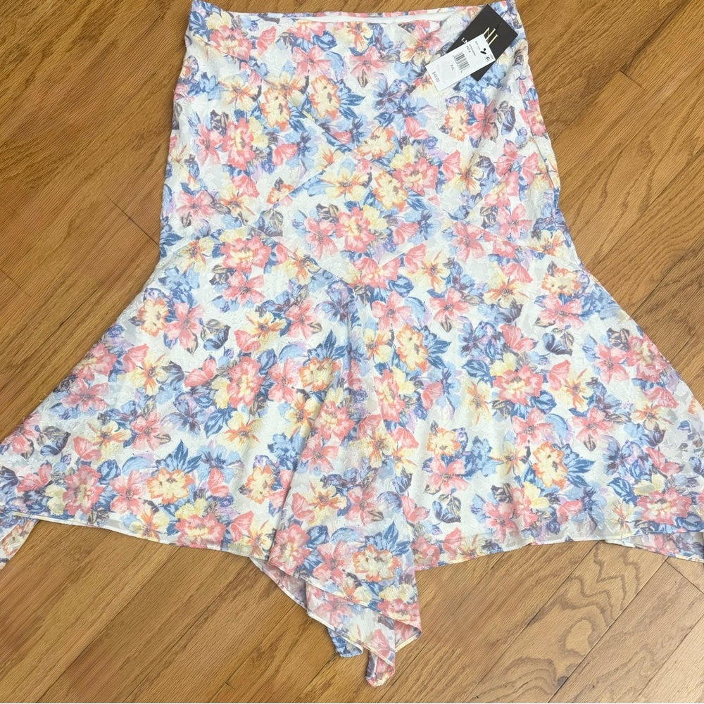 I.N. Studio Asymmetrical Floral Skirt - Multicolor